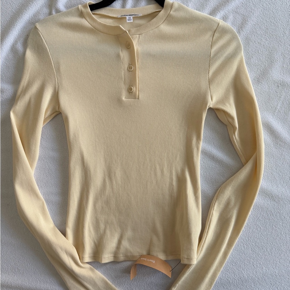 NWT Reformation Cream Henley Top